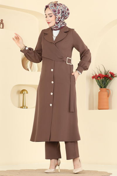 F.O.N. - Toka Detaylı Dabıl Takım 2030FON792-MS Kahve - 425124