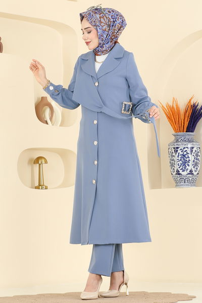 F.O.N. - Toka Detaylı Dabıl Takım 2030FON792-MS Mavi - 425145