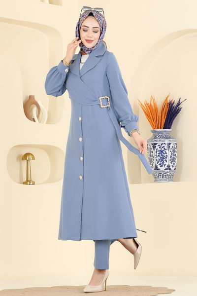 F.O.N. - Toka Detaylı Dabıl Takım 2030FON792-MS Mavi - 425146