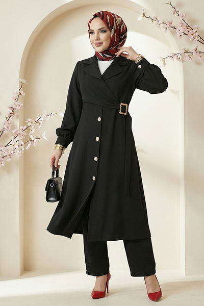 F.O.N. - Toka Detaylı Dabıl Takım 2030FON792-MS Siyah - 425175