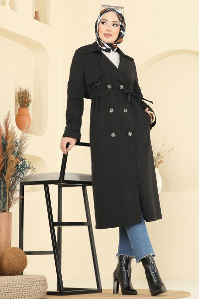 O.Z.T. - Trenchcoat 040OZT1013-MS Black