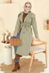 Trenchcoat 043OZT1013-MS Almond Green - Thumbnail