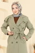 Trenchcoat 043OZT1013-MS Almond Green - Thumbnail