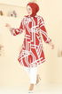 Tunic 0173BG354-MS Red&Ecru - Thumbnail