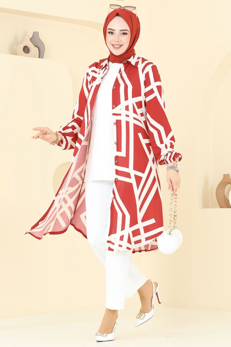 Tunic 0173BG354-MS Red&Ecru