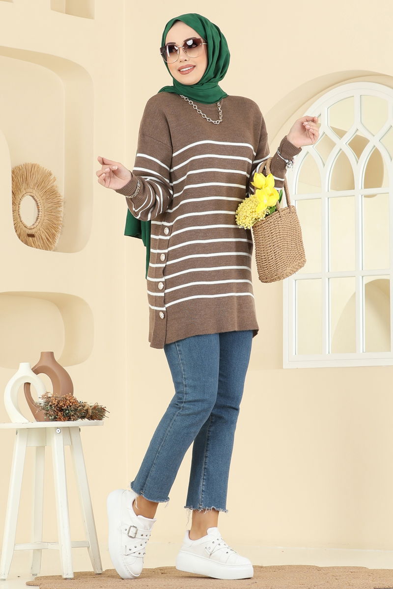 بلوز بيج غامق 2751AYD574-MS