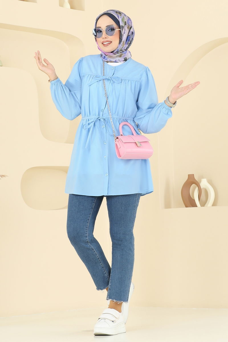 بلوز أزرق فاتح 287ASN888-MS