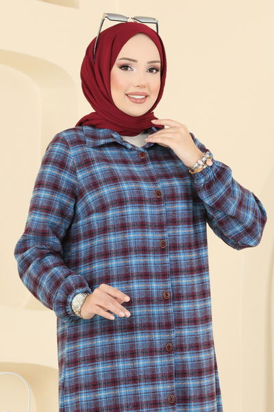 K.T.R. - Tunic 3068KTR750-MS Burgundy & Blue - 414522