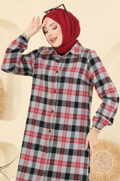 K.T.R. - بلوز أحمر ورمادي 3068KTR750-MS - 414625