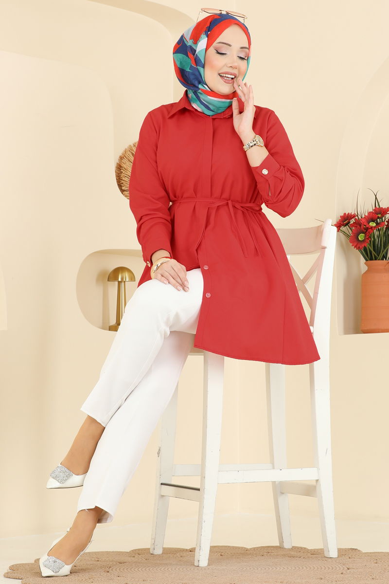 بلوز احمر 3077KTR750-MS