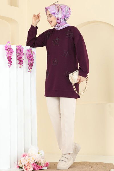 H.B.S. - Tunic 3225HBS856-MS Damson