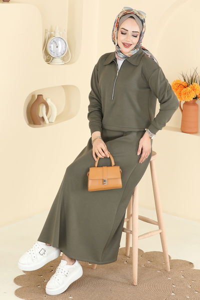 M.S.Z. - Tuniği Bağcıklı Modal Takım 2636MSZ1172-MS Haki - 421682