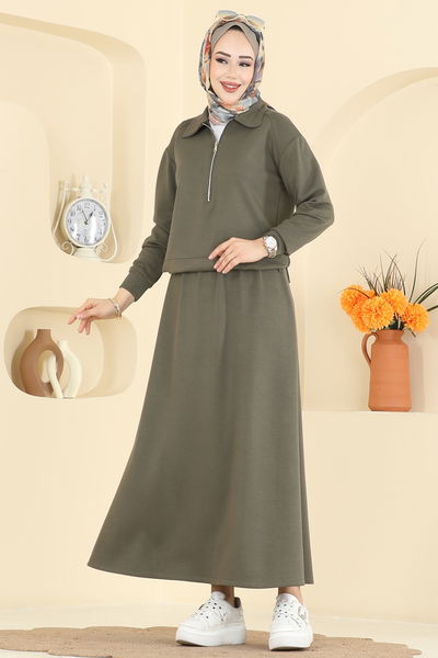 M.S.Z. - Tuniği Bağcıklı Modal Takım 2636MSZ1172-MS Haki - 421683