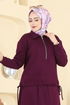 Tuniği Bağcıklı Modal Takım 2636MSZ1172-MS Mürdüm - Thumbnail