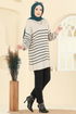 Tuniği Çizgili Triko Tunik 2751AYD574-MS Taş - Thumbnail