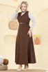 V Yaka Kemerli Dabıl Jile 5095ERK1158-MS Kahve - Thumbnail