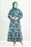 MRV O.Z.R. - Vague À Motifs Viscose Robe Numéro de pièce 825OZR1047-M Vert