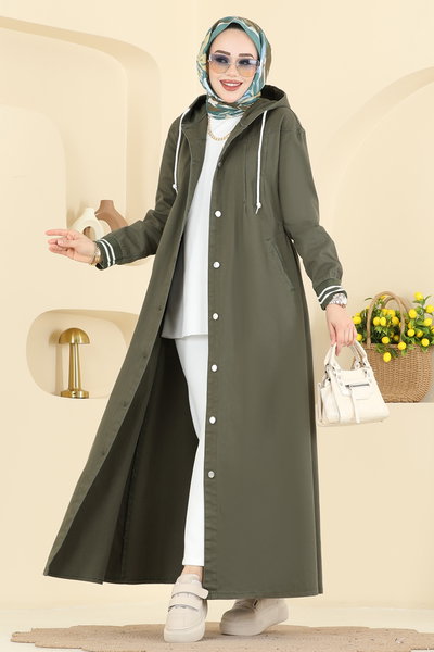 O.R.G. - Yaka Bağcıklı Kot Kap 1321ORG1169-MS Haki - 425402