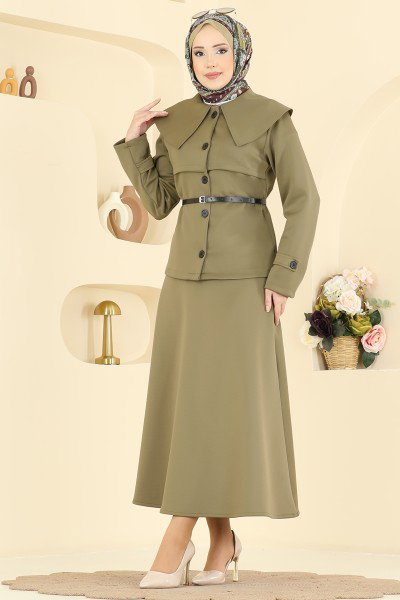 T.E.G. - Yaka Detaylı Scuba Takım 8021TEG847-MS Açık Haki