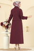 Yakası Bağcıklı Tüvit Takım 2759SL432-MS Bordo - Thumbnail