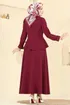 Yakası Bağlamalı Dabıl Takım 2799SL432-MS Bordo - Thumbnail