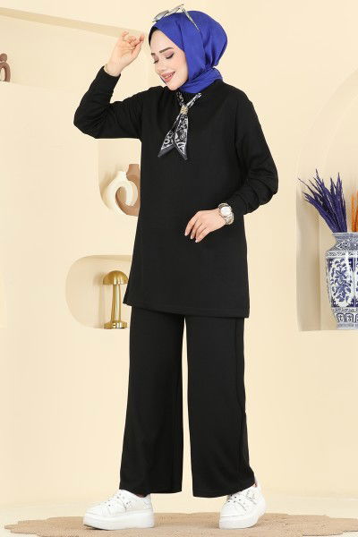 A.Y.D. - Yakası Fular Detaylı Takım 2783AYD574-MS Siyah