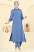 Yakası Taş Detaylı Tunik Takım 446DVL817-MS İndigo - Thumbnail