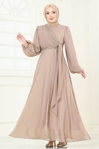 B.İ.S.S.K. - Yandan Bağcıklı Abiye Elbise 6226BSK463-MS Vizyon - 370529