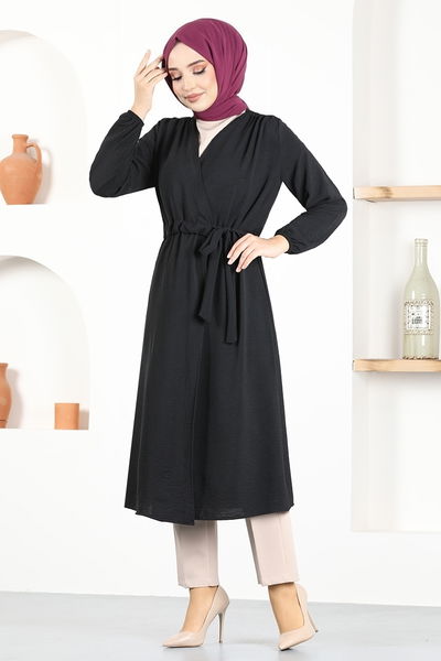 M.S.L. - Yandan Bağlamalı Tesettür Kap TBT671-MS Siyah - 410312