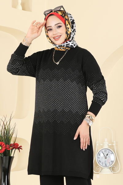 A.Y.D. - Yandan Yırtmaçlı İkili Takım 2754AYD574-MS Siyah - 410698