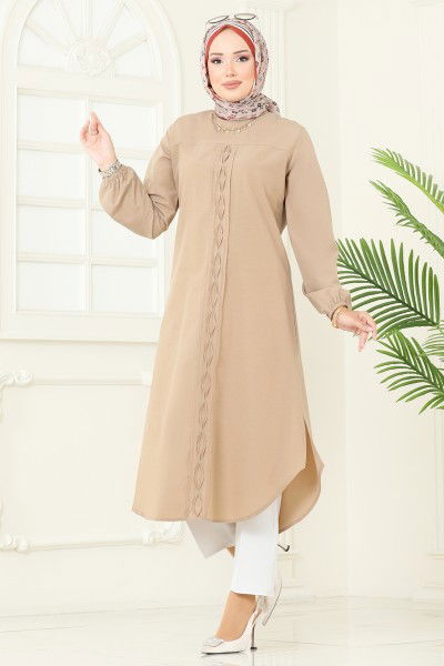 P.R.M. - Yandan Yırtmaçlı Terikoton Tunik 4109PM271-MS Vizyon