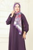 Yandan Yırtmaçlı Tesettür Takım 1996FON792-MS Mor - Thumbnail
