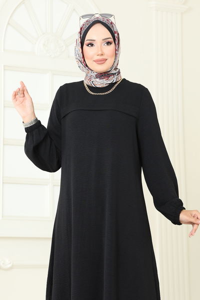 F.O.N. - Yandan Yırtmaçlı Tesettür Takım 1996FON792-MS Siyah - 374317