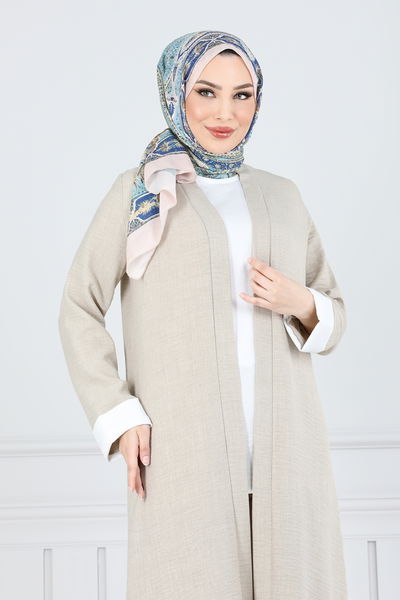 L.V.N. - Yandan Yırtmaçlı Üçlü Takım 1774LVN1041-MS Taş - 390704