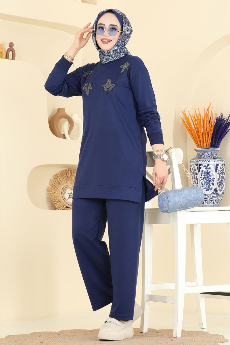 Yaprak İşlemeli Pantolonlu Takım 213OZN1046-MS Laci