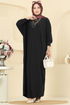 Yarasa Kol Detaylı Elbise 5011ERK1158-MS Siyah - Thumbnail
