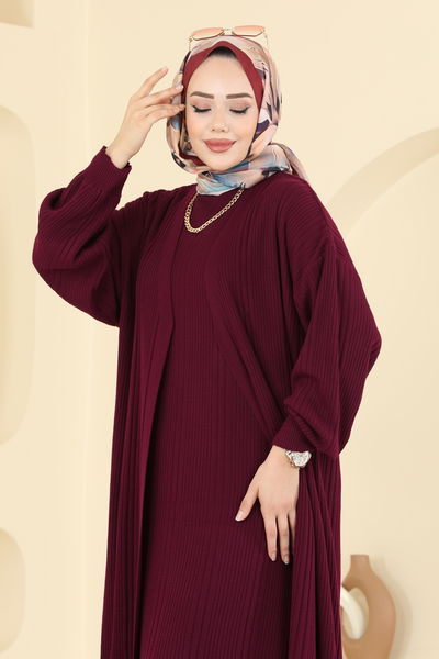 H.B.S. - Yarım Boğazlı İkili Takım 7080HBS856-MS Bordo - 416636