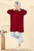 Yarım Boğazlı Triko Tunik 1047KLN570-MS Kırmızı - Thumbnail