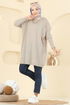 Yarım Boğazlı Triko Tunik 1047KLN570-MS Taş - Thumbnail