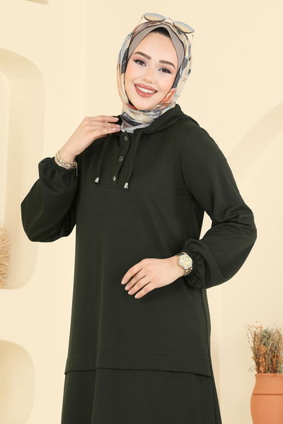 U.K.B. - Yarım Çıtçıtlı Krep Takım 25007UKB139-MS Haki - 416981