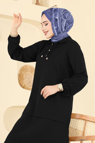 U.K.B. - Yarım Çıtçıtlı Krep Takım 25007UKB139-MS Siyah - 416992