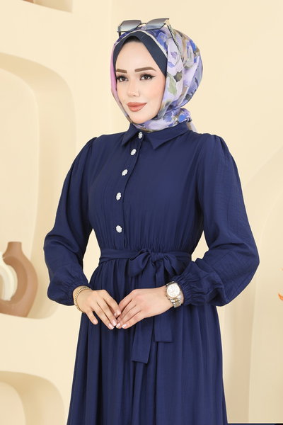 A.Y.D. - Yarım Düğme Detaylı Elbise 2781AYD574-MS Laci - 423419