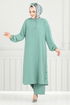 Yarım Düğmeli Tesettür Takım 015MR1077-M Açık Mint - Thumbnail