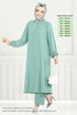 Yarım Düğmeli Tesettür Takım 015MR1077-M Açık Mint - Thumbnail