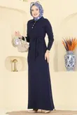 M.T. - Yarım Düğmeli Triko Elbise 0012MT581-MS Laci