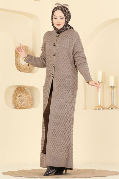 B.R.Z - Yarım Düğmeli Triko Hırka 4278BRZ597-MS Koyu Vizyon - 417649