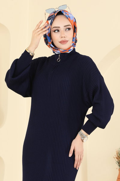 A.Y.D. - Yarım Fermuar Detaylı Elbise 2770AYD574-MS Laci - 419462