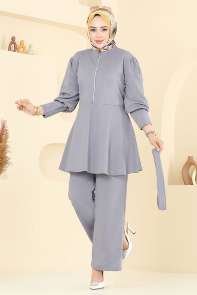 A.Y.D. - Yarım Fermuarlı Scuba Takım 2710AYD574-MS Gri - 372140