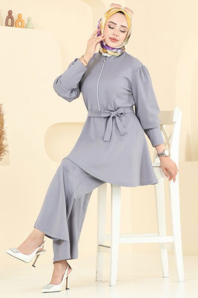 A.Y.D. - Yarım Fermuarlı Scuba Takım 2710AYD574-MS Gri