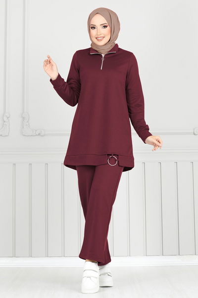 F.O.N. - Yarım Fermuarlı Spor Takım 1946FON792-MS Bordo - 421555